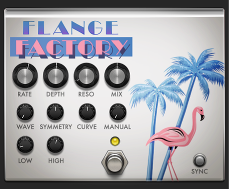 図。「Flange Factory」ストンプボックスウインドウ。