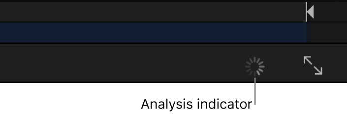 Analysis indicator in the canvas toolbar