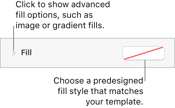 Controls for choosing a fill color.