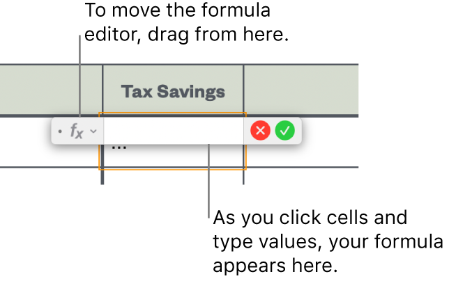 The formula editor.