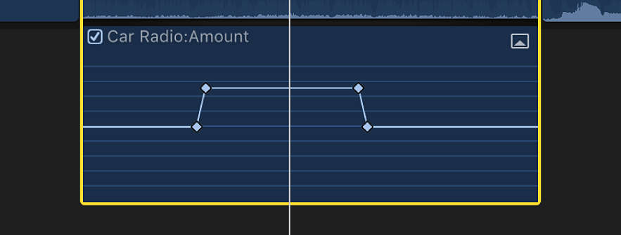 Editor de animación de audio con los fotogramas clave resultantes