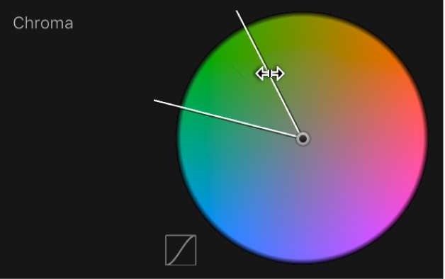 Dragging the outer edge of the Chroma control to adjust softness