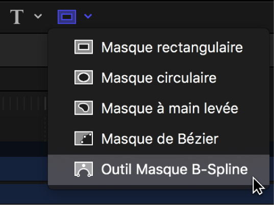 Outil Masque B-Spline dans la barre d’outils du canevas