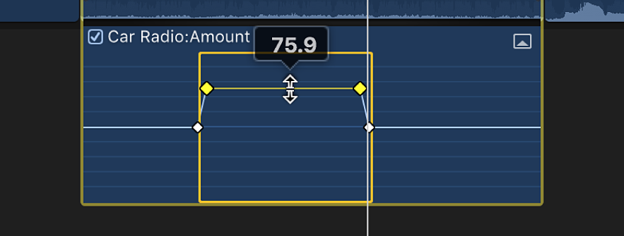 Arrastra del control horizontal en el intervalo para ajustar el volumen o el efecto