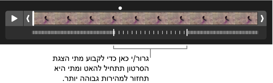 קליפ בהילוך איטי, עם ידיות שניתן לגרור כדי לשנות את המקומות בהם הסרט מאט ואז מאיץ שוב.