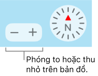 Các nút thu phóng trên bản đồ.