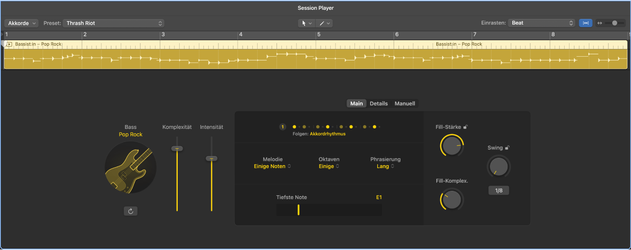 Abbildung. Session Player-Editor.