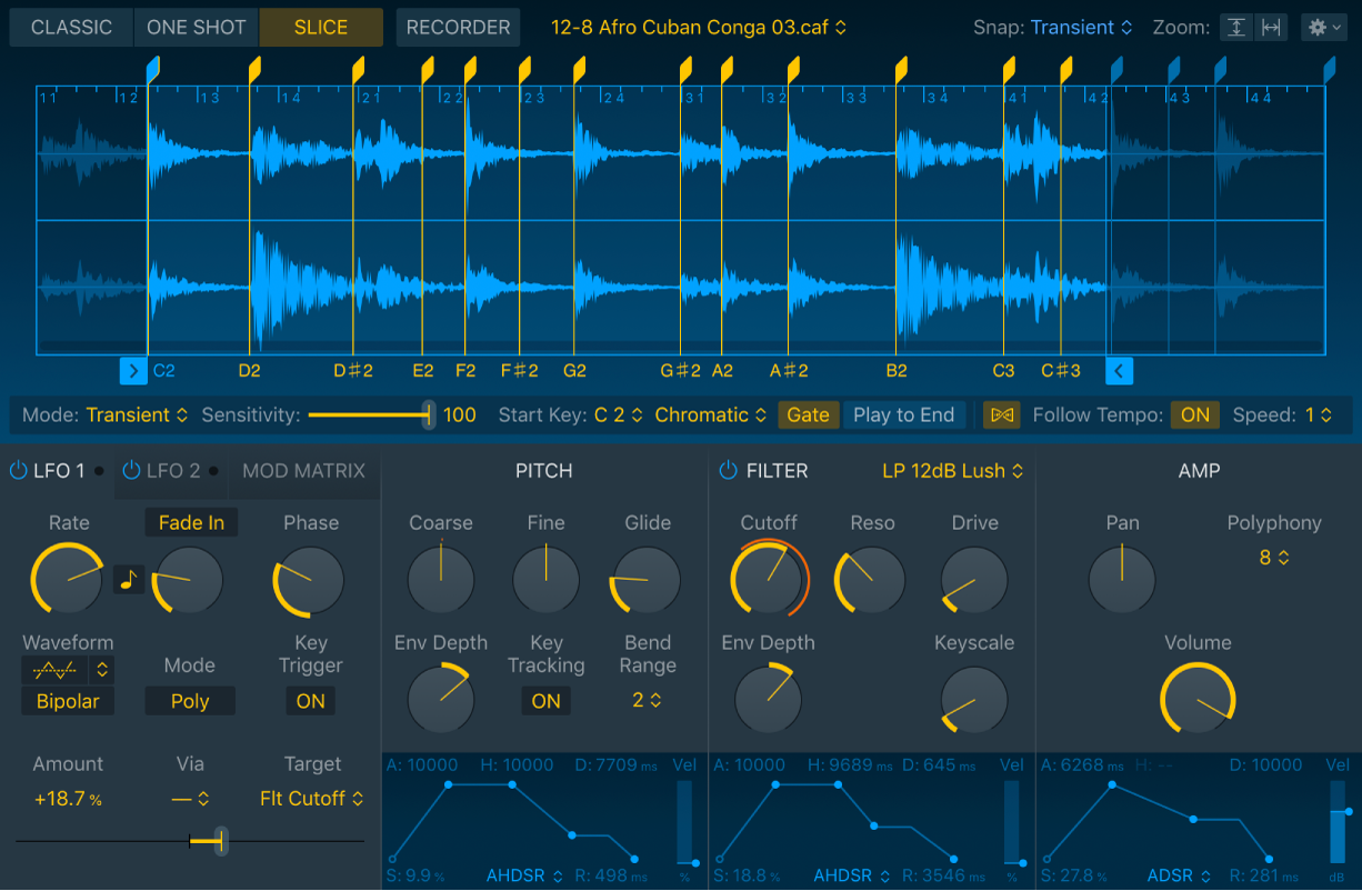 Figure. Full Quick Sampler interface, showing all parameters.