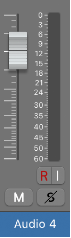 Figure. Showing a Solo button with a black slash to indicate solo-safe.