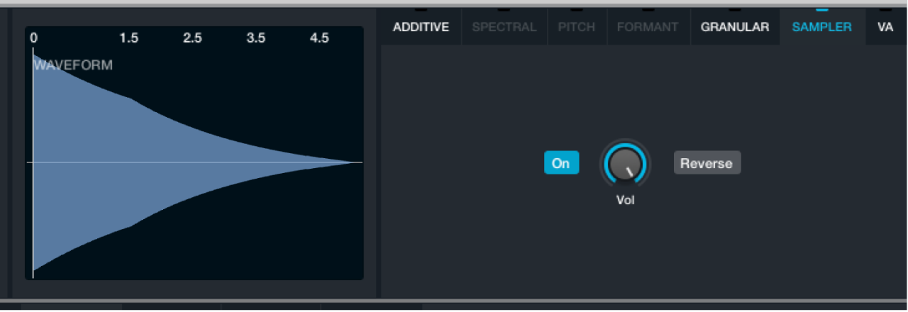 Figure. Sampler element parameters an waveform display.