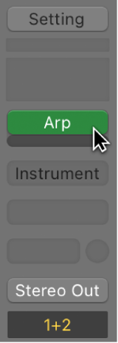 Figure. Pointing to the green line under a MIDI Effect slot.