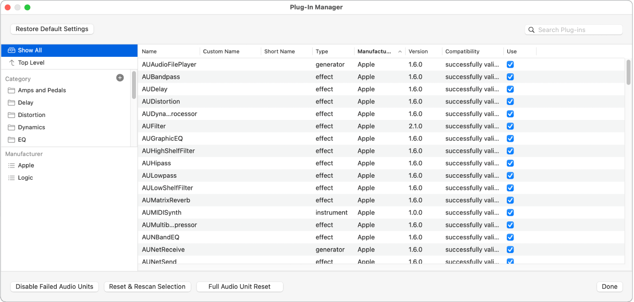 Figure. Plug-in Manager window.