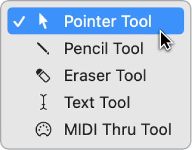 Figure. Environment window Tool menu.