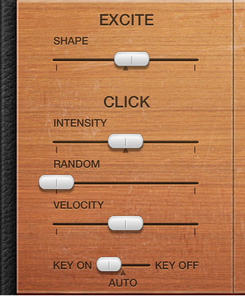 Figure. Vintage Clav Excite and Click parameters.