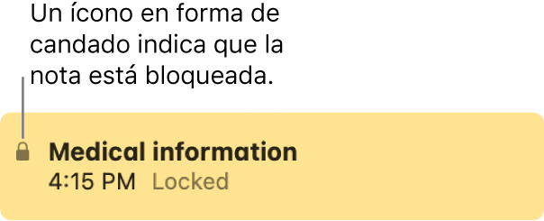 Nota bloqueada con un candado en el lado izquierdo.