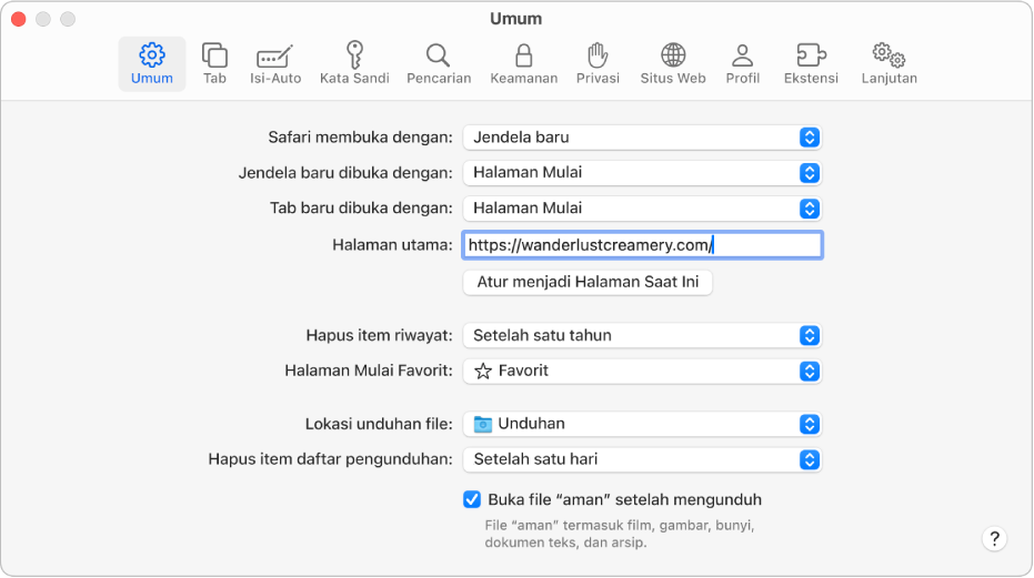 Bidang Pencarian Cerdas Safari, tempat yang dapat Anda masukkan nama atau URL situs web.