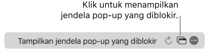 Bidang Pencarian Cerdas dengan ikon untuk menampilkan jendela pop-up yang diblokir.