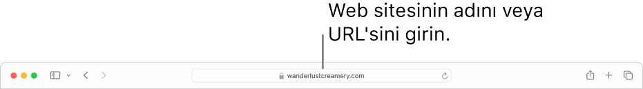 Web sitesinin adını veya URL’sini girebileceğiniz Safari akıllı arama alanı.