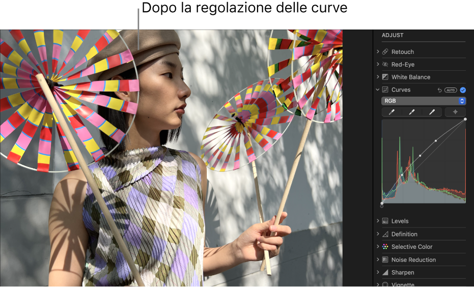 Una foto dopo la regolazione Curve.