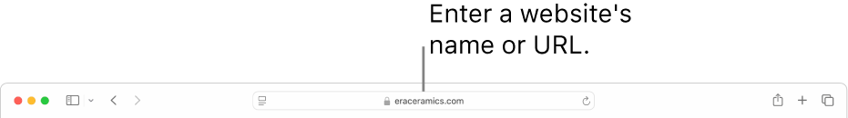The Safari Smart Search field, where you can enter a website’s name or URL.