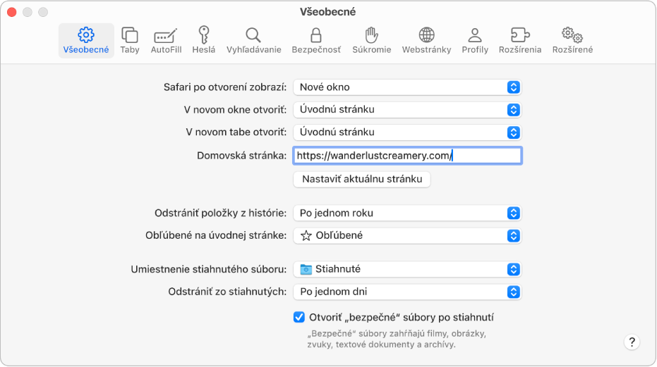 Pole dynamického vyhľadávania v Safari, do ktorého môžete zadať názov alebo URL adresu webovej stránky.