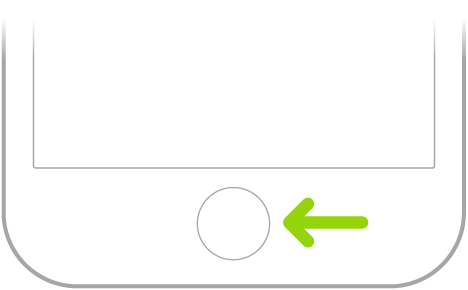 Die Home-Taste (Touch ID) unten auf dem iPhone.