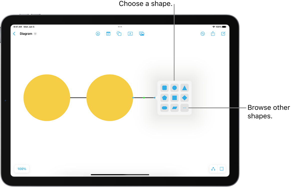 A diagram with a new shape being added.