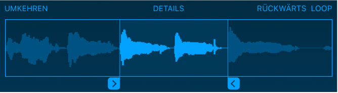 Bewege die blauen Aktivpunkte, um den Anfang oder das Ende des Samples zu trimmen.