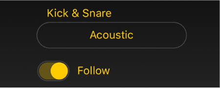 Figure. Drummer Follow switch and menu.