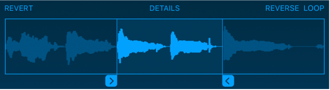 Drag the blue handles to trim the beginning or end of the sample.