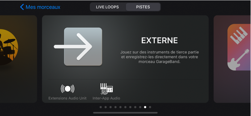 Illustration. Navigateur de sons affichant des extensions Audio Units.