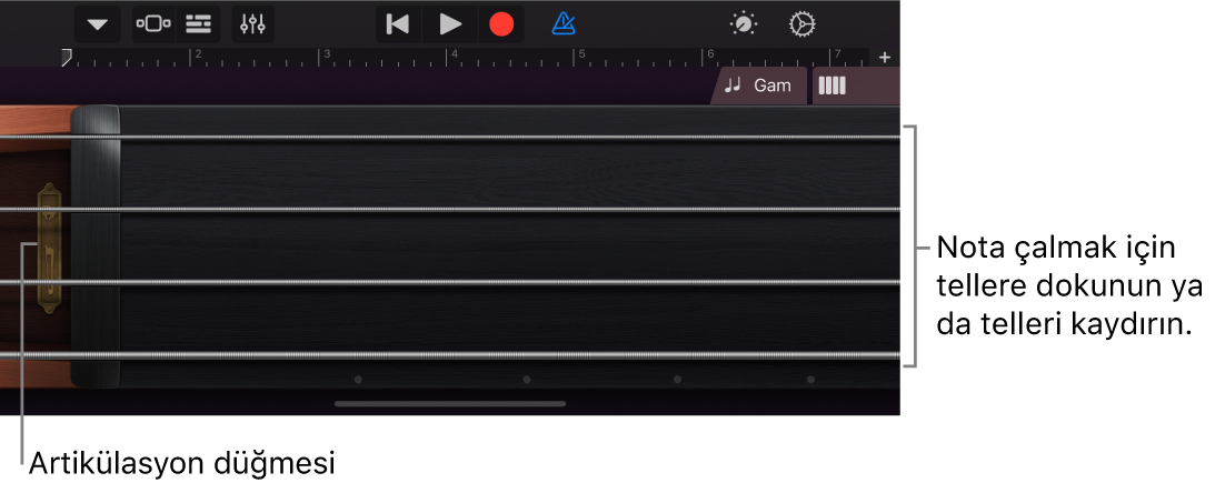 Yaylılar Dokunmatik Müzik Aleti’nde Notlar görüntüsü