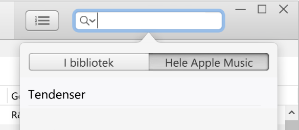 Søgefeltet til Apple Music.