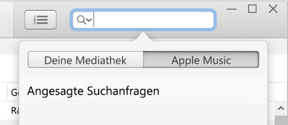 Das Suchfeld für Apple Music