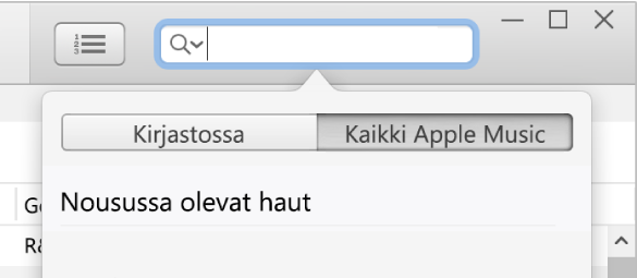 Apple Musicin hakukenttä.