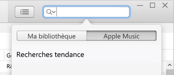 Le champ de recherche Apple Music.