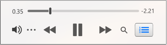 iTunes MiniPlayer yang lebih kecil, hanya menampilkan kontrol (dan bukan gambar album).