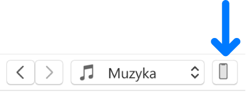 Przycisk urządzenia zaznaczony na górze okna iTunes.