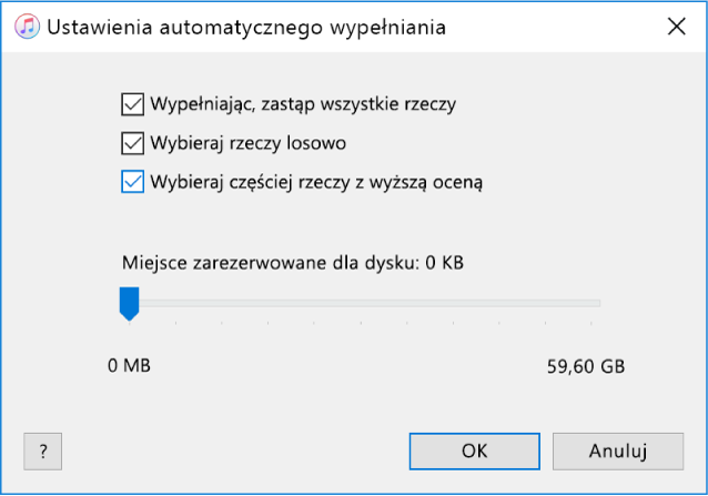 Okno dialogowe Wypełnij automatycznie.