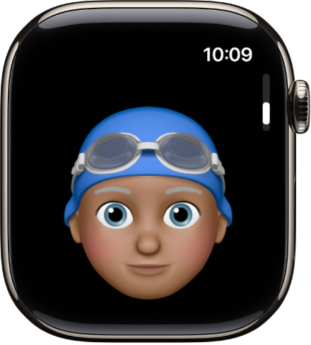 Aplikacja Memoji na Apple Watch wyświetlająca twarz.