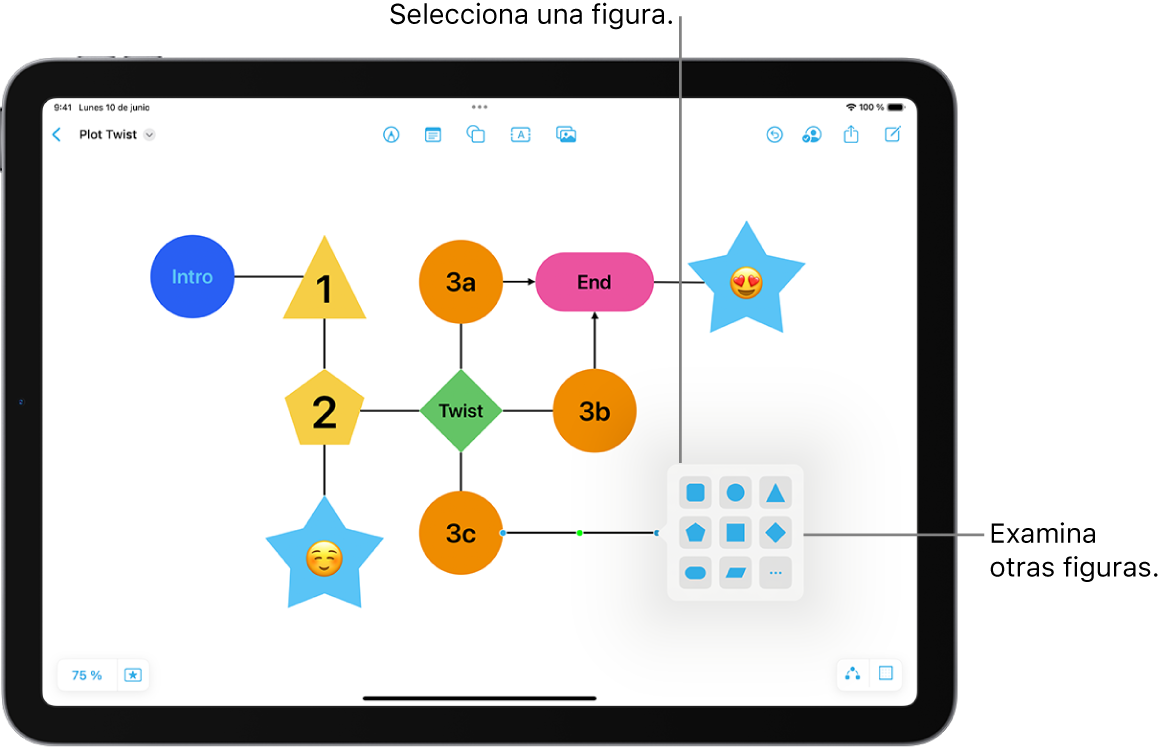 Diagrama al que se está añadiendo una nueva figura.