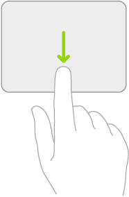 Illustration symbolisant le geste à effectuer sur un trackpad pour ouvrir le Dock.