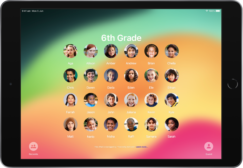 A Shared iPad showing 24 students.