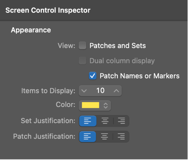 Figure. Patch Names or Markers checkbox.