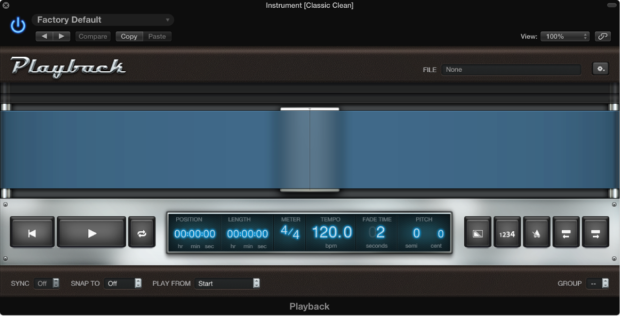 Figure. The Playback plug-in window.