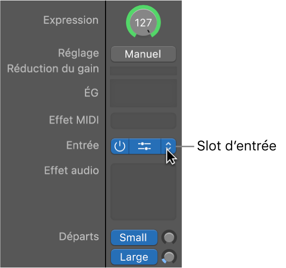 Figure. Menu des modules d’instruments.