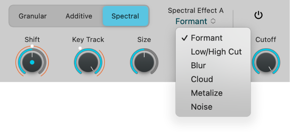 Figure. Effet spectral de Sample Alchemy.