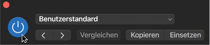 Abbildung. Taste „Bypass“ im Header des Plug-in-Fensters