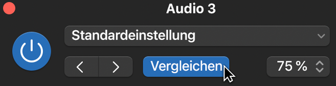 Abbildung. Blaue Taste „Vergleichen“ im Header des Plug-in-Fensters