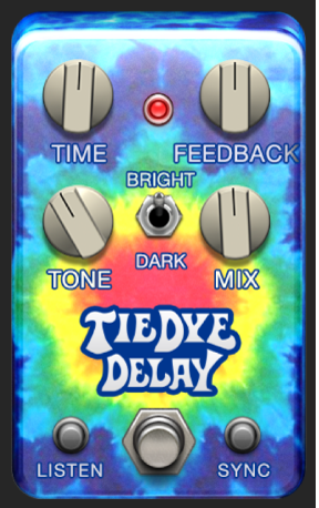 Abbildung. Das Effektpedalfenster „Tie Dye Delay“